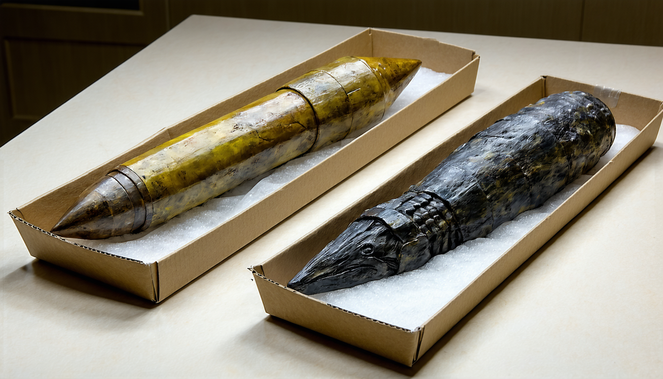 Illustration accompanying CT scans of two Wyoming fossils place a new belemnite in a family thought long gone