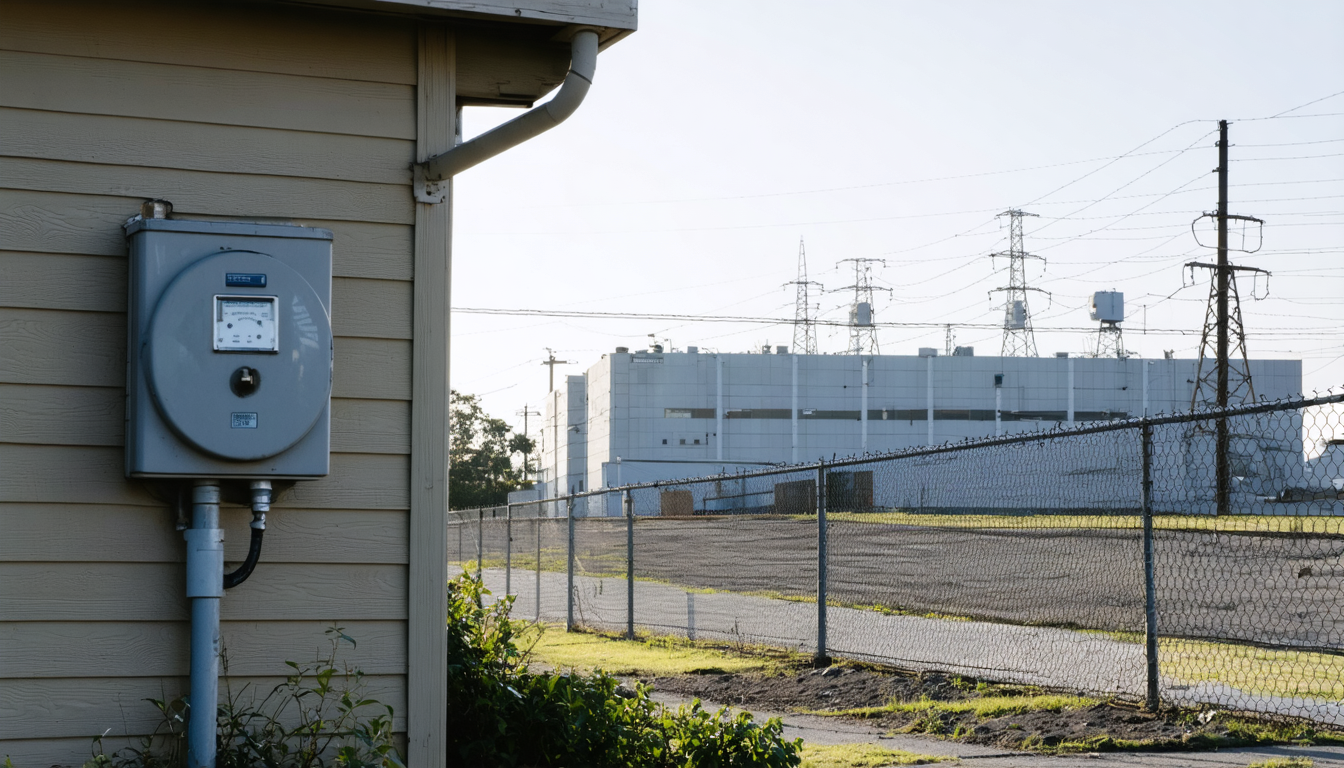 Illustration accompanying House's 417-3 data center vote leaves the power-cost transfer with state regulators
