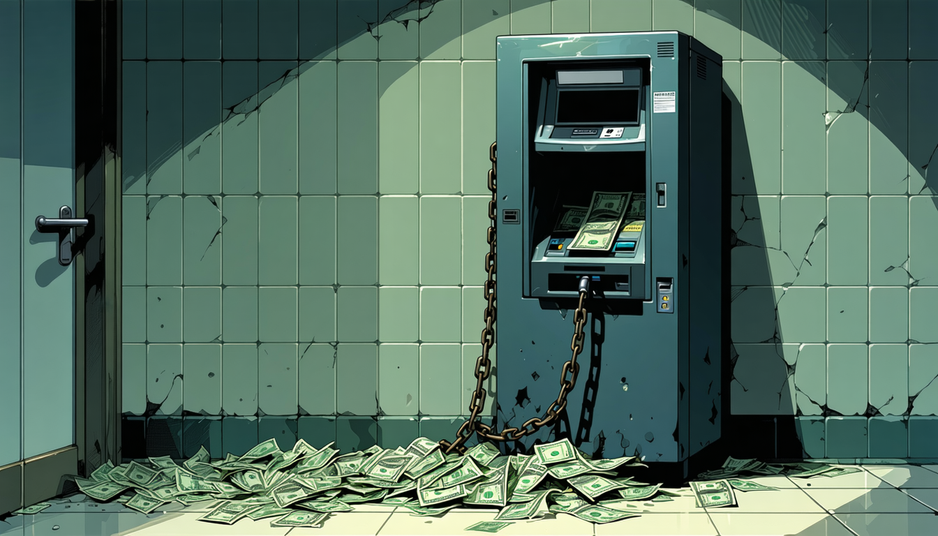 Illustration accompanying Treasury sanctions 10 over Ploutus ATM jackpotting it ties to Tren de Aragua