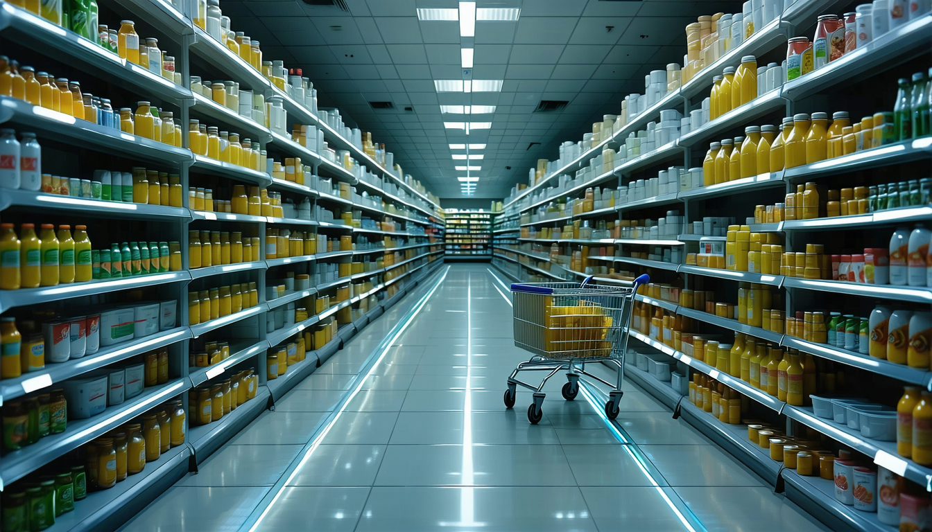Illustration accompanying Walmart turns shelf labels installed for price changes into a light-up picking tool
