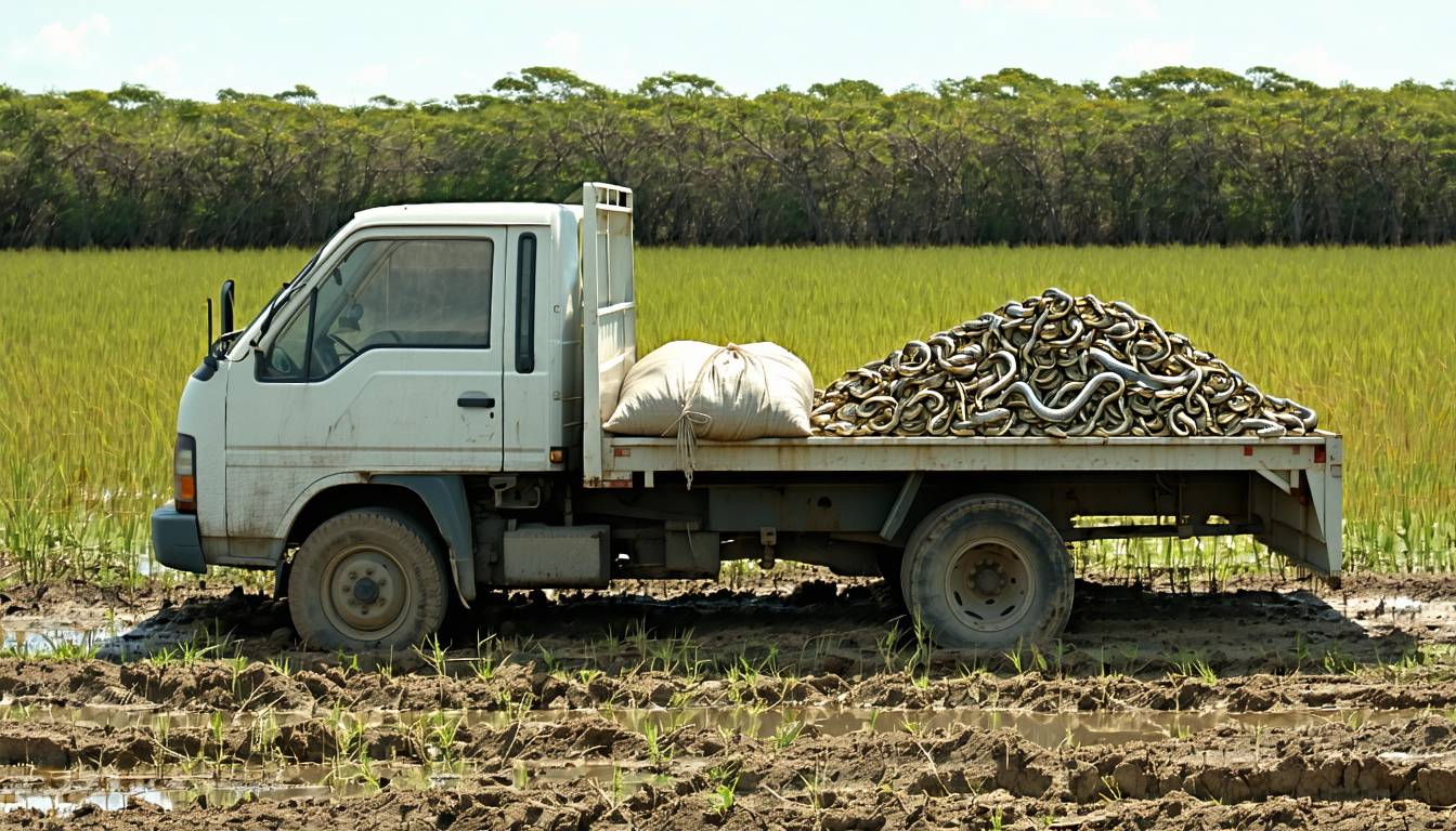 Illustration accompanying University of Florida index ranks large female Burmese pythons as the removals that count most