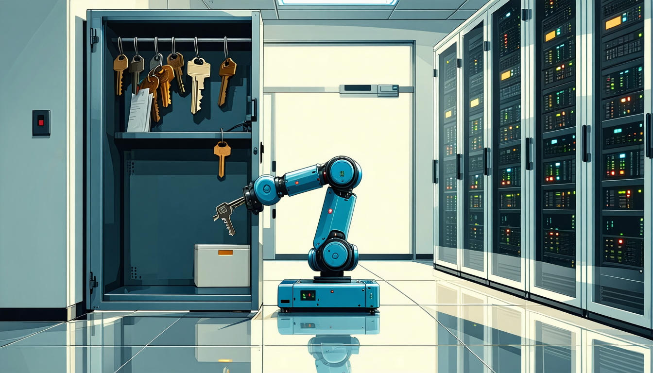 Illustration accompanying Password changes by OpenAI's Dots agents wait on one user's sign-off