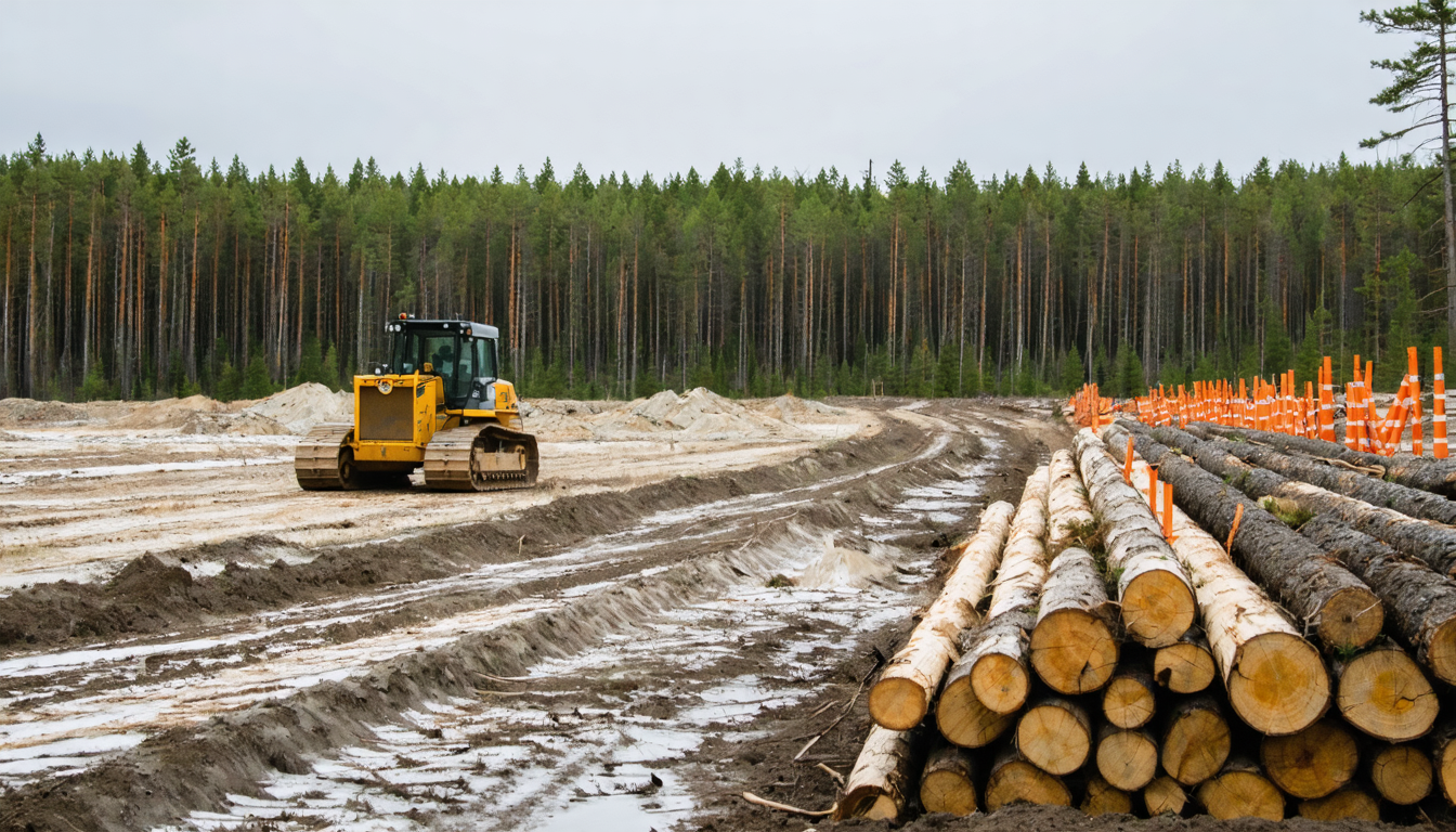 Illustration accompanying Finland's permit agency questions Google's operator over 300 hectares of felled forest