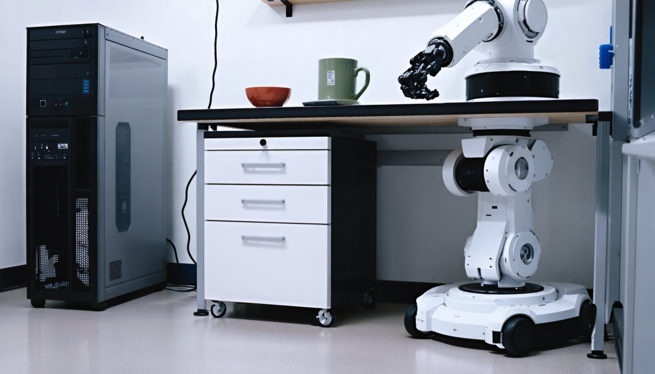Illustration accompanying Reka's 19B Rho-1 folds video generation and robot actions into one shared context