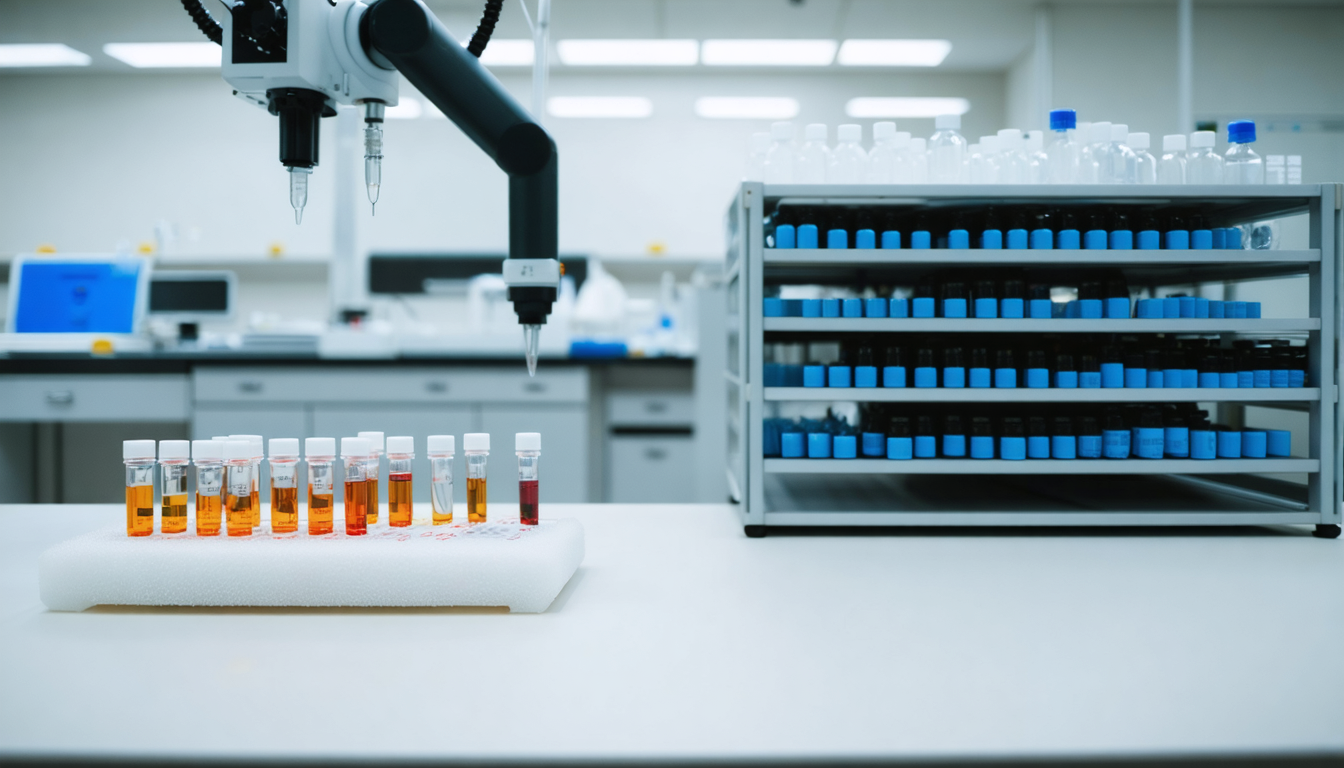Illustration accompanying Danaher builds an AI lab at Abcam to make hundreds of reagents a year instead of tens