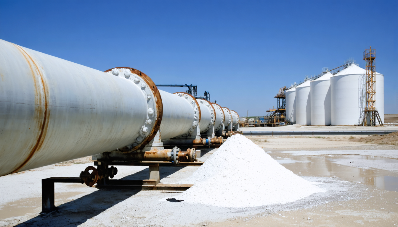 Illustration accompanying Tangshan desalination plant piping brine to a soda ash maker claims 60% lower energy use