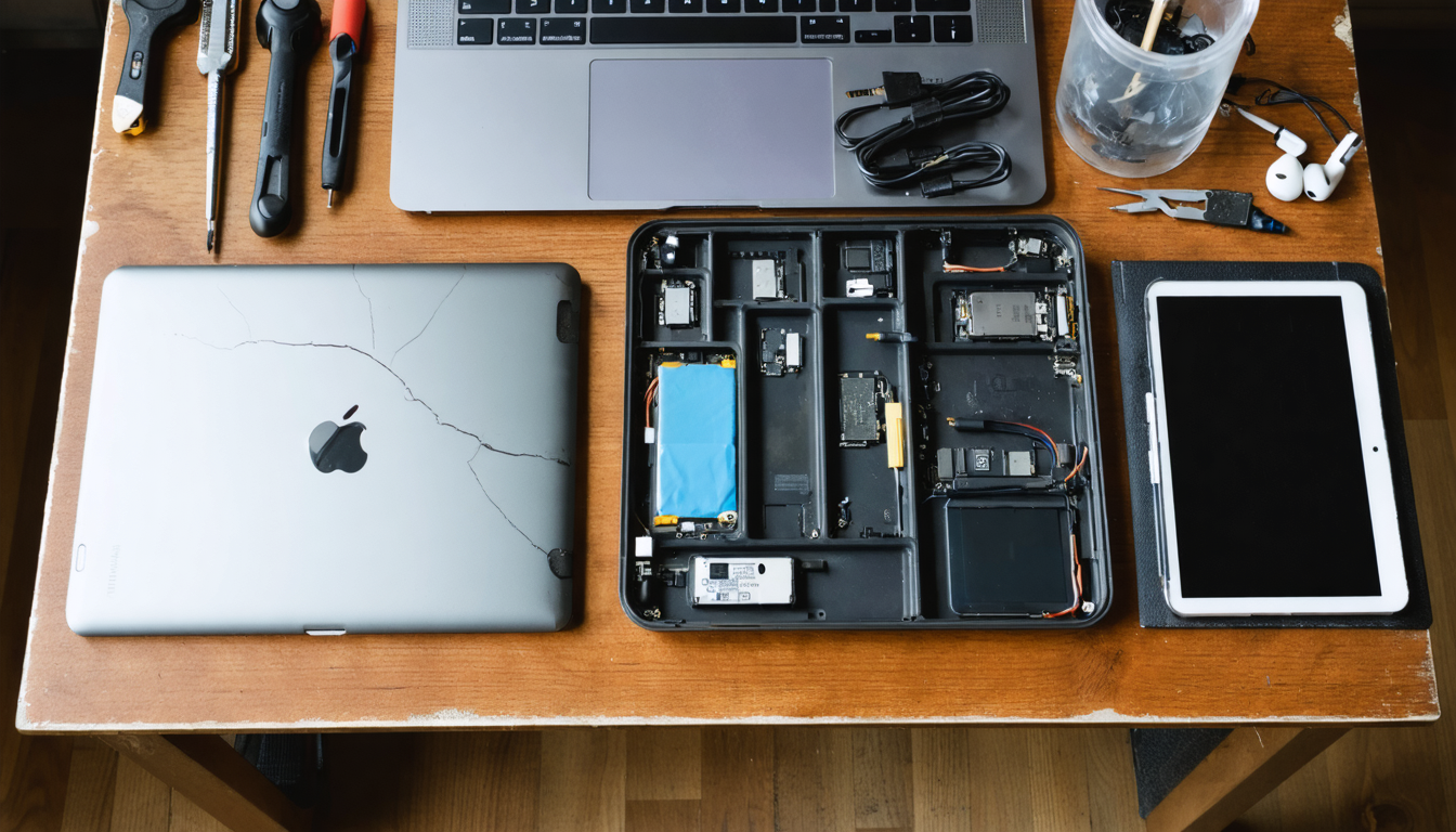 Illustration accompanying Apple ends hardware service for the last 12-inch MacBook, the iPad 6 and BeatsX