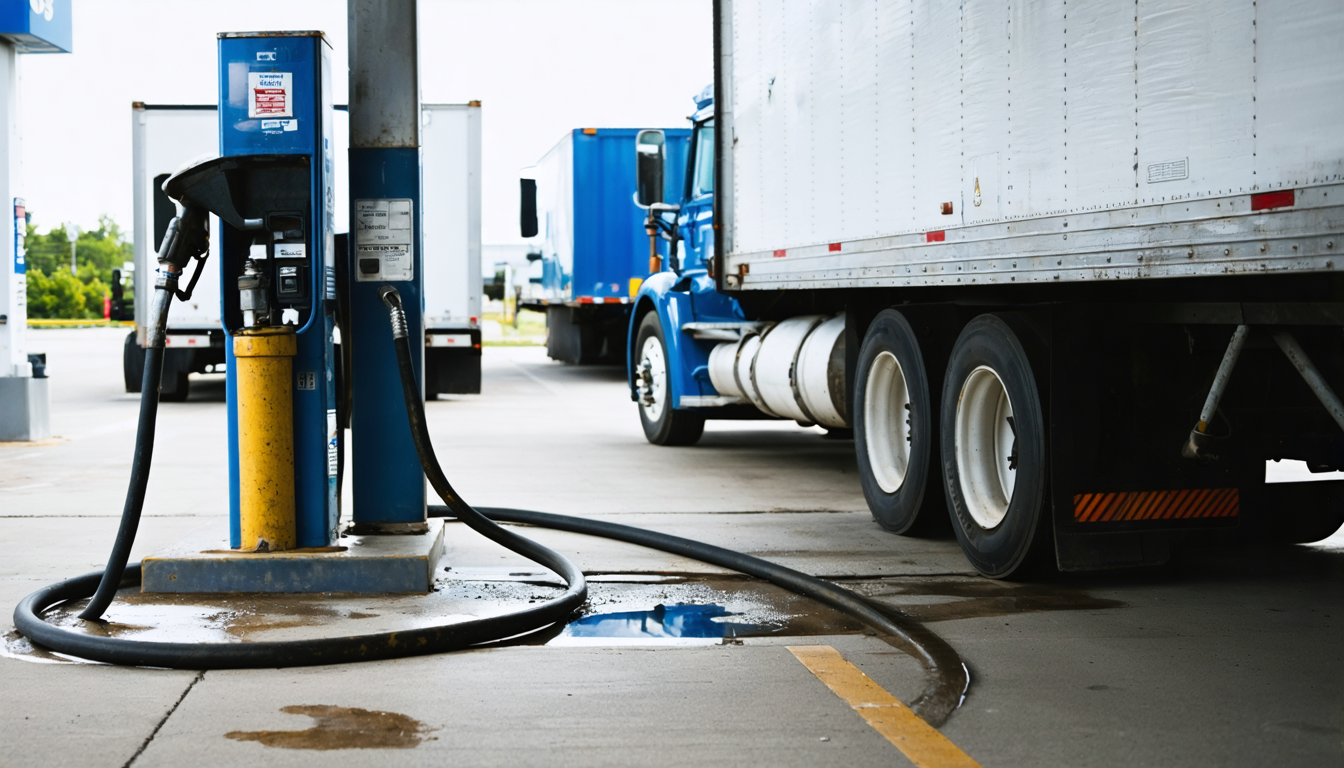 Illustration accompanying J.B. Hunt's fuel surcharges explain 46% of its revenue growth and about a third of its margin loss